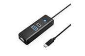 USB-hub - ORICO PWCUR-C3 3-port USB hub 1x USB-A 3.0 1x USB-C 3.0 1x RJ45 Gigabit Ethernet 1.8 m - black USB-hub - USB 3.0 - Svart - PWCUR-C3-18-BK-EP