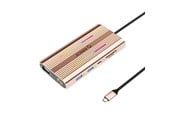 USB-hub - ORICO XDR 12in1 RGB USB-C Docking Station USB-A USB-C PD 100W 2x HDMI 4K 60Hz VGA RJ45 Gigabit SD and microSD Card Reader - Rose Gold USB-hub - USB 3.1 - 12 porter - XDR-X1-RG-BP