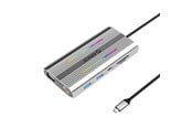 USB-hub - ORICO XDR 12in1 RGB USB-C Docking Station USB-A USB-C PD 100W 2x HDMI 4K 60Hz VGA RJ45 Gigabit SD and microSD Card Reader - Gray USB-hub - 12 porter - Grå - XDR-X1-SV-BP