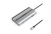 USB-hub - ORICO XDR 12in1 USB-C Docking Station USB-A USB-C HDMI 4K VGA RJ45 Gigabit PD 100W SD and microSD Card Reader - Silver USB-hub - USB 3.1 - 12 porter - Grå - XDR-X22-SV-BP
