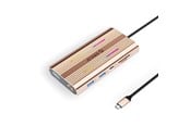 USB-hub - ORICO XDR 12in1 RGB USB-C Docking Station USB-A USB-C 2x HDMI 4K 60 Hz DisplayPort 4K 60 Hz RJ45 Gigabit PD 100W SD and microSD Card Reader - Rose Gold USB-hub - USB 3.1 - 12 porter - XDR-X3-RG-BP