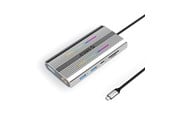 USB-hub - ORICO XDR 12in1 RGB USB-C Docking Station USB-A USB-C 2x HDMI 4K 60 Hz DisplayPort 4K 60 Hz RJ45 Gigabit PD 100W SD and microSD Card Reader - Silver USB-hub - USB 3.1 - 12 porter - Grå - XDR-X3-SV-BP