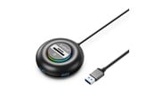 USB-hub - ORICO YXR5-U3 RGB USB Hub 4-Port USB-A 3.0 with SD and microSD Card Reader 0.3m - Black USB-hub - USB 3.0 - 4 porter - Svart - YXR5-U3-03-BK-BP