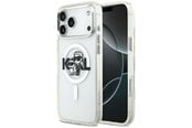 Mobil - Deksel og etui - Karl Lagerfeld IML Glitter Karl & Choupette Sketch Logo MagSafe Case for iPhone 17 Pro Max - Clear - 3666339504540