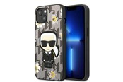Mobil - Deksel og etui - Karl Lagerfeld Flower Ikonik Karl case for iPhone 13 mini - gray - 3666339049447