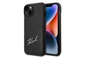Mobil - Deksel og etui - Karl Lagerfeld Signature Logo Cardslot case for iPhone 14 Plus - black - 3666339094287