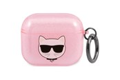 Mobil - Andre tilbehør - Karl Lagerfeld Glitter Choupette Case for AirPods 3 - Pink - 3666339009182