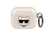 Mobil - Andre tilbehør - Karl Lagerfeld Glitter Choupette Case for AirPods 3 - Gold - 3666339009212