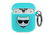 Mobil - Andre tilbehør - Karl Lagerfeld Choupette Case for AirPods 1/2 - Blue - 3666339009250