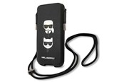 Mobil - Deksel og etui - Karl Lagerfeld Saffiano Ikonik Karl&Choupette Head 6.1'' Handbag - Black - 3666339018696