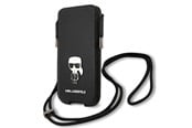 Mobil - Deksel og etui - Karl Lagerfeld Saffiano Ikonik Karl 6.1'' handbag - black - 3666339018719