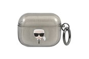 Mobil - Andre tilbehør - Karl Lagerfeld Glitter Karl's Head Case for AirPods Pro - Black - 3666339030261