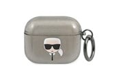 Mobil - Andre tilbehør - Karl Lagerfeld Glitter Karl's Head Case for AirPods 3 - Black - 3666339030278