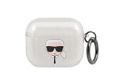 Mobil - Andre tilbehør - Karl Lagerfeld Glitter Karl's Head case for AirPods 3 - silver - 3666339030308