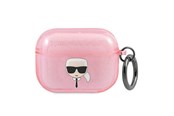 Mobil - Andre tilbehør - Karl Lagerfeld Glitter Karl's Head Case for AirPods Pro - Pink - 3666339030322