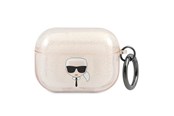 Mobil - Andre tilbehør - Karl Lagerfeld Glitter Karl's Head Case for AirPods Pro - Gold - 3666339030353