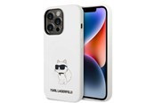 Mobil - Deksel og etui - Karl Lagerfeld Silicone Choupette case for iPhone 14 Pro Max - white - 3666339086794