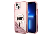 Mobil - Deksel og etui - Karl Lagerfeld Glitter Karl's Head case for iPhone 14 Plus - pink - 3666339086893
