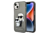 Mobil - Deksel og etui - Karl Lagerfeld Glitter Karl&Choupette case for iPhone 14 Plus - black - 3666339087210
