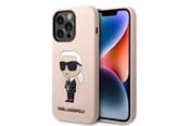 Mobil - Deksel og etui - Karl Lagerfeld Silicone Ikonik MagSafe case for iPhone 14 Pro - pink - 3666339087661