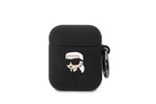 Mobil - Andre tilbehør - Karl Lagerfeld KLA2RUNIKK AirPods 1/2 cover black/black Silicone Karl Head 3D - 3666339087807