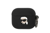 Mobil - Andre tilbehør - Karl Lagerfeld Silicone Karl Head 3D Case for AirPods 3 - Black - 3666339087821