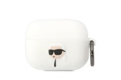 Mobil - Andre tilbehør - Karl Lagerfeld KLAPRUNIKH AirPods Pro cover white/white Silicone Karl Head 3D - 3666339087845