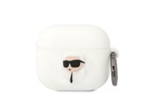 Mobil - Andre tilbehør - Karl Lagerfeld KLA3RUNIKH AirPods 3 cover white/white Silicone Karl Head 3D - 3666339087852