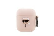 Mobil - Andre tilbehør - Karl Lagerfeld KLA2RUNIKP AirPods 1/2 cover pink/pink Silicone Karl Head 3D - 3666339087869