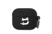 Mobil - Andre tilbehør - Karl Lagerfeld KLA3RUNCHK AirPods 3 cover black/black Silicone Choupette Head 3D - 3666339087913