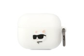 Mobil - Andre tilbehør - Karl Lagerfeld KLAPRUNCHH AirPods Pro cover white/white Silicone Choupette Head 3D - 3666339087937