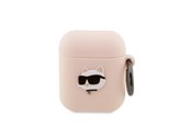 Mobil - Andre tilbehør - Karl Lagerfeld KLA2RUNCHP AirPods 1/2 cover pink/pink Silicone Choupette Head 3D - 3666339087951