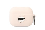 Mobil - Andre tilbehør - Karl Lagerfeld KLAPRUNCHP AirPods Pro cover pink/pink Silicone Choupette Head 3D - 3666339087968