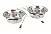 Hund - Nobby Stander m. 2 skåle Silent Diner 750 ml - L79047