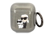 Mobil - Andre tilbehør - Karl Lagerfeld KLA2HNKCTGK Airpods 1/2 cover black/black Gliter Karl&Choupette - 3666339088132