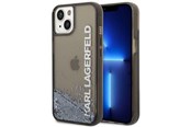 Mobil - Deksel og etui - Karl Lagerfeld Liquid Glitter Elong case for iPhone 14 Plus - black - 3666339091552