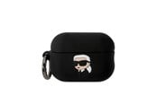 Mobil - Andre tilbehør - Karl Lagerfeld KLAP2RUNIKK AirPods Pro 2 cover black/black Silicone Karl Head 3D - 3666339099237