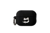 Mobil - Andre tilbehør - Karl Lagerfeld KLAP2RUNCHK AirPods Pro 2 cover black/black Silicone Choupette Head 3D - 3666339099268