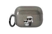 Mobil - Andre tilbehør - Karl Lagerfeld KLAP2HNKCTGK Airpods Pro 2 cover black/black Gliter Karl&Choupette - 3666339099343