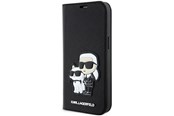 Mobil - Deksel og etui - Karl Lagerfeld KLBKP14LSANKCPK iPhone 14 Pro 6.1" bookcase black/black Saffiano Karl & Choupette - 3666339122805