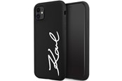 Mobil - Deksel og etui - Karl Lagerfeld KLHCN61SKSVGK iPhone 11 / Xr 6.1" black/black hardcase Silicone Signature - 3666339130527