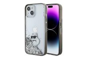 Mobil - Deksel og etui - Karl Lagerfeld Liquid Glitter Choupette case for iPhone 15 - transparent - 3666339164195
