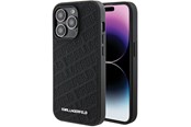 Mobil - Deksel og etui - Karl Lagerfeld Quilted K Pattern iPhone 15 Pro Case - Black - 3666339165055