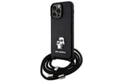 Mobil - Deksel og etui - Karl Lagerfeld KLHCP14XSAKCPSK case for iPhone 14 Pro Max 6.7" hardcase - black Crossbody Saffiano Metal Pin Karl&Choupette - 3666339165741