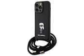 Mobil - Deksel og etui - Karl Lagerfeld Crossbody Saffiano Monogram Metal Pin Karl & Choupette Case for iPhone 15 Pro Max - Black - 3666339165901