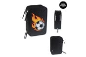 Skoleutstyr - Tinka TRIPLE PENCIL CASE FLAMING FOOTBALL - 8-804220