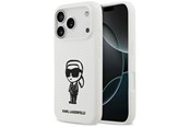 Mobil - Deksel og etui - Karl Lagerfeld Silicone Karl Sketch & Logo MagSafe Case for iPhone 17 Pro - White - 3666339498597