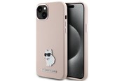 Mobil - Deksel og etui - Karl Lagerfeld Silicone Choupette Metal Pin Case for iPhone 15 Plus / 14 Plus - Pink - 3666339166243