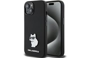 Mobil - Deksel og etui - Karl Lagerfeld Silicone Choupette Metal Pin case for iPhone 15 Plus / 14 Plus - black - 3666339166366