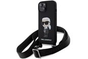 Mobil - Deksel og etui - Karl Lagerfeld KLHCP15SSCBSKNK iPhone 15 6.1" hardcase black/black Crossbody Silicone Ikonik - 3666339167431